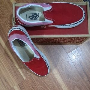 Vans Red and Pink Women's Sneakers
